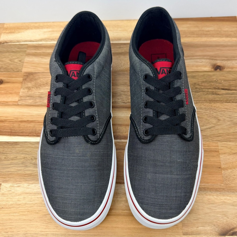 Vans Atwood Textile Dark Grey Red Mens Skate Shoes Size 11 - Picture 2 of 9